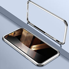 Coque Bumper Luxe Aluminum Metal Etui LK2 pour Apple iPhone 15 Argent