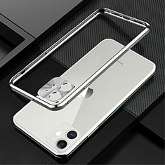 Coque Bumper Luxe Aluminum Metal Etui N01 pour Apple iPhone 12 Mini Argent