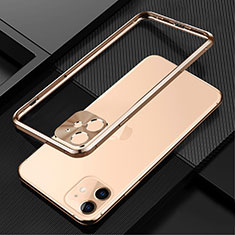 Coque Bumper Luxe Aluminum Metal Etui N01 pour Apple iPhone 12 Mini Or