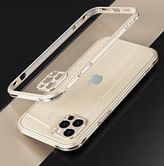 Coque Bumper Luxe Aluminum Metal Etui N01 pour Apple iPhone 12 Pro Max Or