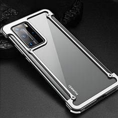 Coque Bumper Luxe Aluminum Metal Etui N01 pour Huawei P40 Pro Argent