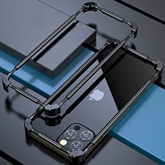 Coque Bumper Luxe Aluminum Metal Etui N03 pour Apple iPhone 12 Pro Noir