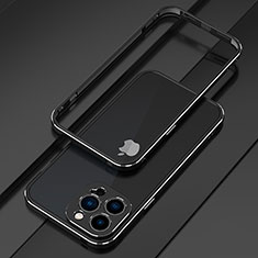 Coque Bumper Luxe Aluminum Metal Etui pour Apple iPhone 13 Pro Max Argent et Noir