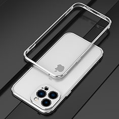 Coque Bumper Luxe Aluminum Metal Etui pour Apple iPhone 15 Pro Argent