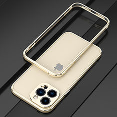 Coque Bumper Luxe Aluminum Metal Etui pour Apple iPhone 15 Pro Max Or