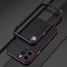 Coque Bumper Luxe Aluminum Metal Etui pour Apple iPhone 16 Pro Max Violet