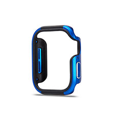 Coque Bumper Luxe Aluminum Metal Etui pour Apple iWatch 5 40mm Bleu et Noir