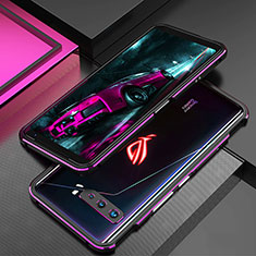 Coque Bumper Luxe Aluminum Metal Etui pour Asus ROG Phone 3 Strix ZS661KS Violet