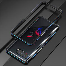 Coque Bumper Luxe Aluminum Metal Etui pour Asus ROG Phone 5s Pro Bleu et Noir