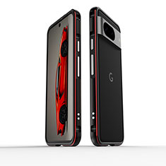 Coque Bumper Luxe Aluminum Metal Etui pour Google Pixel 8 5G Rouge et Noir