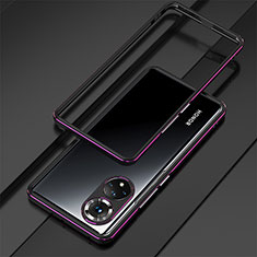 Coque Bumper Luxe Aluminum Metal Etui pour Huawei Honor 50 Pro 5G Violet