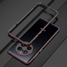 Coque Bumper Luxe Aluminum Metal Etui pour Huawei Mate 50 Pro Rouge et Noir