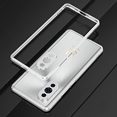 Coque Bumper Luxe Aluminum Metal Etui pour Huawei Nova 10 Argent