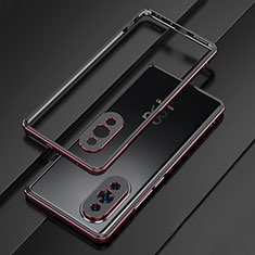 Coque Bumper Luxe Aluminum Metal Etui pour Huawei Nova 10 Pro Rouge et Noir