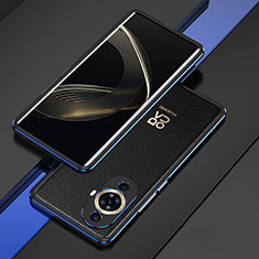 Coque Bumper Luxe Aluminum Metal Etui pour Huawei Nova 11 Bleu et Noir