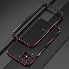 Coque Bumper Luxe Aluminum Metal Etui pour Huawei Nova 8 SE 4G Rouge et Noir