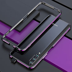 Coque Bumper Luxe Aluminum Metal Etui pour Huawei P Smart Pro (2019) Violet et Noir