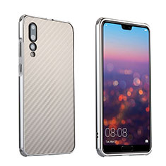 Coque Bumper Luxe Aluminum Metal Etui pour Huawei P20 Pro Argent