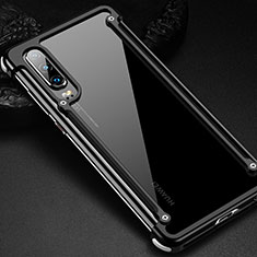 Coque Bumper Luxe Aluminum Metal Etui pour Huawei P30 Noir