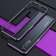 Coque Bumper Luxe Aluminum Metal Etui pour Oppo Find X2 Violet