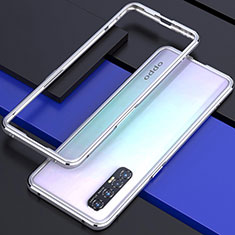 Coque Bumper Luxe Aluminum Metal Etui pour Oppo Reno3 Pro Argent