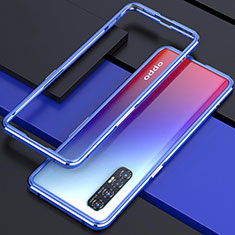 Coque Bumper Luxe Aluminum Metal Etui pour Oppo Reno3 Pro Bleu