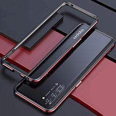 Coque Bumper Luxe Aluminum Metal Etui pour Oppo Reno3 Rouge