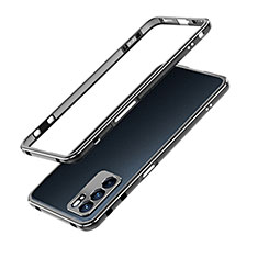 Coque Bumper Luxe Aluminum Metal Etui pour Oppo Reno6 5G Argent et Noir