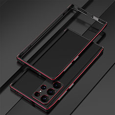 Coque Bumper Luxe Aluminum Metal Etui pour Samsung Galaxy S23 Ultra 5G Rouge et Noir