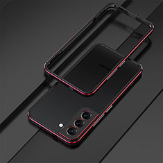 Coque Bumper Luxe Aluminum Metal Etui pour Samsung Galaxy S25 5G Rouge et Noir