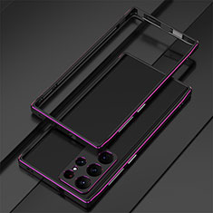 Coque Bumper Luxe Aluminum Metal Etui pour Samsung Galaxy S25 Ultra 5G Violet