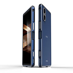 Coque Bumper Luxe Aluminum Metal Etui pour Sony Xperia 5 V Bleu
