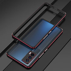 Coque Bumper Luxe Aluminum Metal Etui pour Vivo iQOO 7 India 5G Rouge et Noir