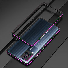 Coque Bumper Luxe Aluminum Metal Etui pour Vivo iQOO 7 Legend 5G Violet