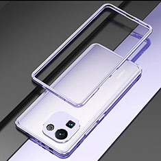 Coque Bumper Luxe Aluminum Metal Etui pour Xiaomi Mi 11 Pro 5G Violet Clair