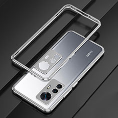 Coque Bumper Luxe Aluminum Metal Etui pour Xiaomi Mi 12T Pro 5G Argent