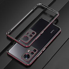 Coque Bumper Luxe Aluminum Metal Etui pour Xiaomi Mi 12T Pro 5G Rouge et Noir