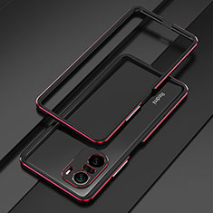 Coque Bumper Luxe Aluminum Metal Etui pour Xiaomi Poco F3 5G Rouge et Noir