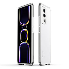 Coque Bumper Luxe Aluminum Metal Etui pour Xiaomi Poco F5 Pro 5G Argent