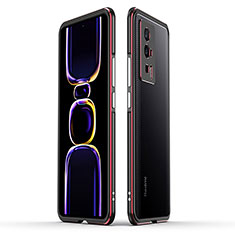 Coque Bumper Luxe Aluminum Metal Etui pour Xiaomi Poco F5 Pro 5G Rouge et Noir