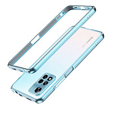 Coque Bumper Luxe Aluminum Metal Etui pour Xiaomi Poco X4 NFC Bleu