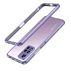 Coque Bumper Luxe Aluminum Metal Etui pour Xiaomi Poco X4 NFC Violet Clair