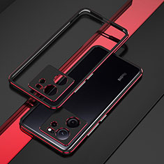 Coque Bumper Luxe Aluminum Metal Etui pour Xiaomi Redmi K60 Ultra 5G Rouge et Noir