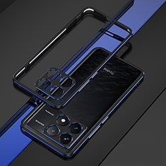 Coque Bumper Luxe Aluminum Metal Etui pour Xiaomi Redmi K70 5G Bleu et Noir