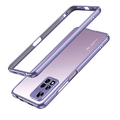Coque Bumper Luxe Aluminum Metal Etui pour Xiaomi Redmi Note 11 Pro+ Plus 5G Violet Clair