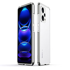 Coque Bumper Luxe Aluminum Metal Etui pour Xiaomi Redmi Note 12 Explorer Argent