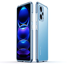 Coque Bumper Luxe Aluminum Metal Etui pour Xiaomi Redmi Note 12 Pro 5G Bleu