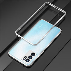 Coque Bumper Luxe Aluminum Metal Etui S01 pour Oppo Reno6 5G Argent