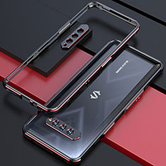 Coque Bumper Luxe Aluminum Metal Etui S01 pour Xiaomi Black Shark 4 Pro 5G Rouge et Noir