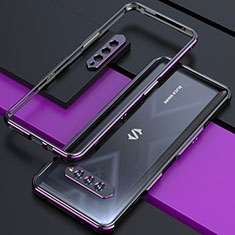 Coque Bumper Luxe Aluminum Metal Etui S01 pour Xiaomi Black Shark 4 Pro 5G Violet